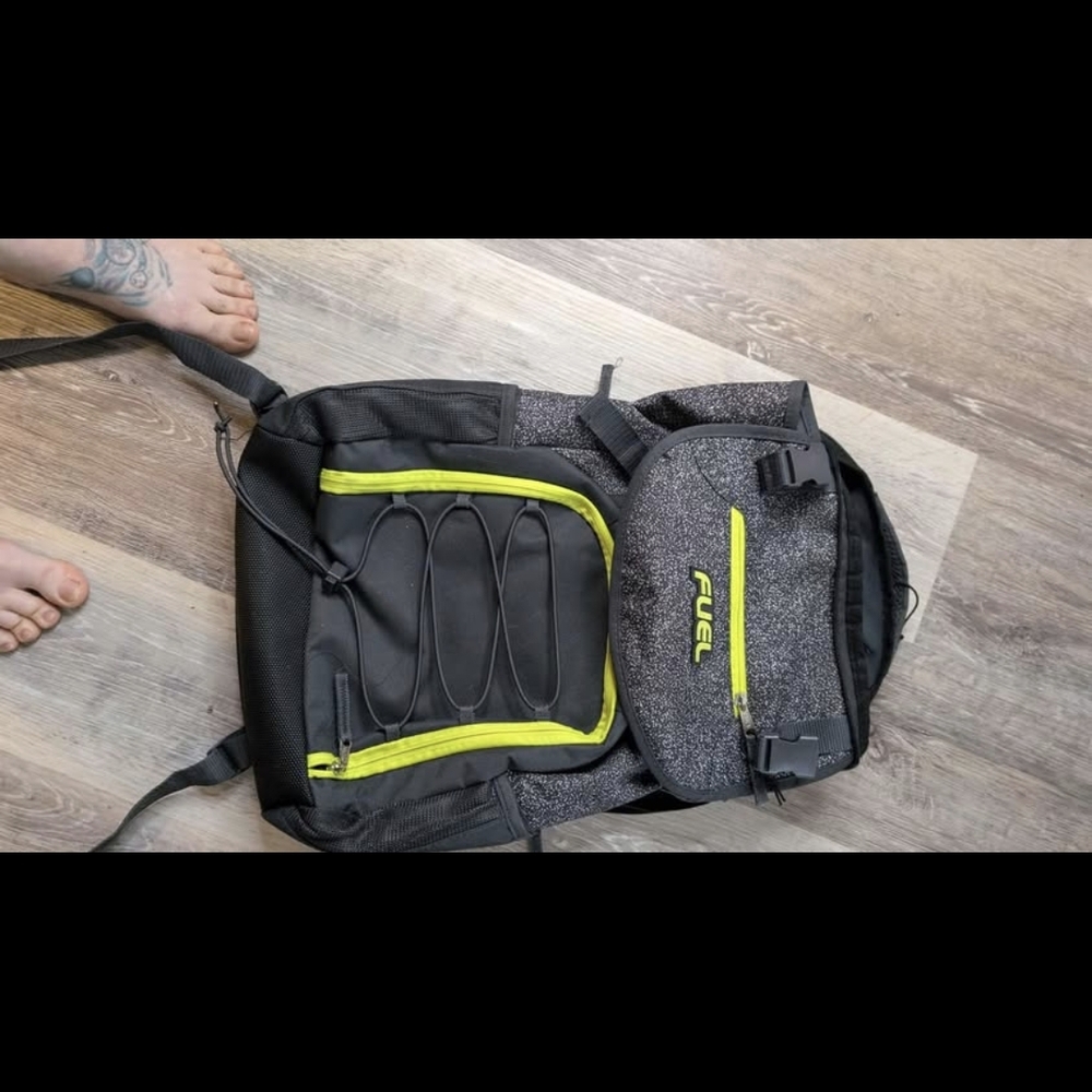 Fuel Black and Gray Backpack with Neon Accents